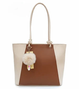 Two-Tone Elegant Tote Handbag